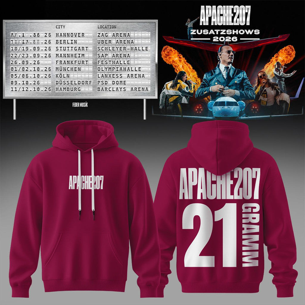 Apache 207 Zusatzshows 2026 21 Gramm Hoodie Apache 207 Merch Gift Ideas - Merchluma