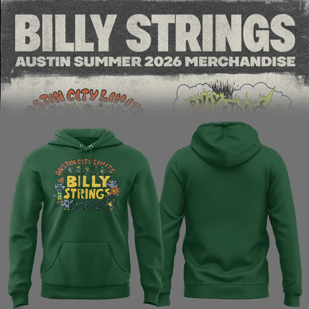 Billy Strings Merch Billy Strings Austin Summer 2026 Hoodie Green Best Gifts For Music Lovers - Merchluma