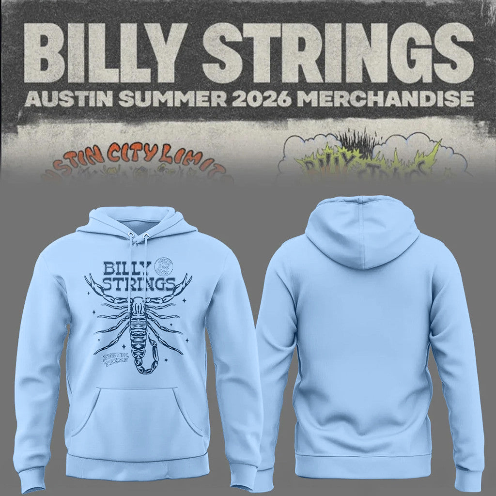 Billy Strings Tour 2026 Hoodie Light Blue Billy Strings Austin Summer 2026 Merch Present For Him - Merchluma