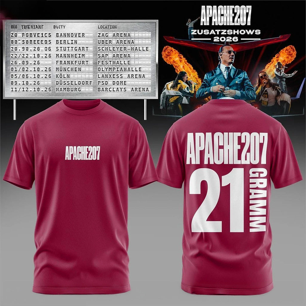 Apache 207 Zusatzshows 2026 21 Gramm T-Shirt Apache 207 Merch Gifts For Fans - Merchluma