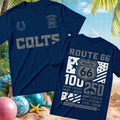Indianapolis Football Route 66 Anniversary Shirt Indianapolis Colts Merch Gifts For Fans - Merchluma