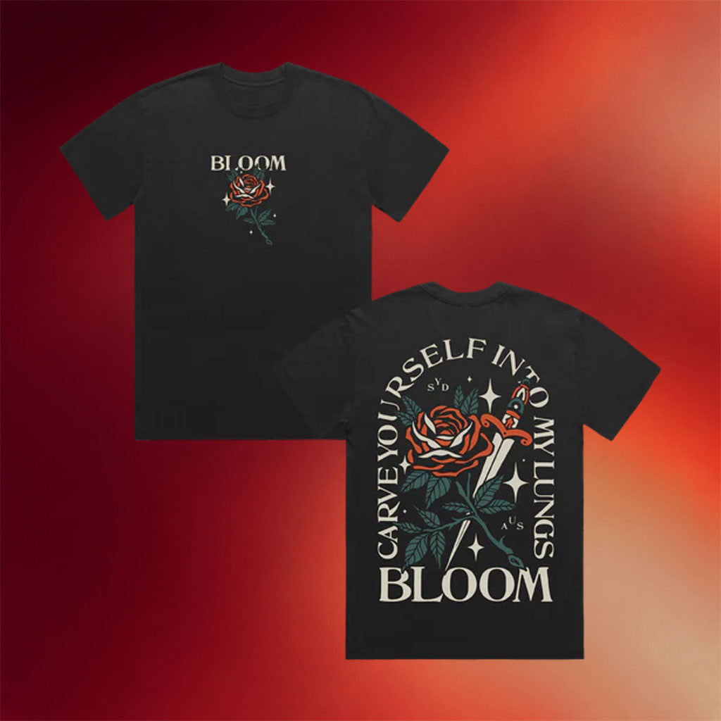 Bloomsyd Merch 2026 Rose T-Shirt Carve Yourself Into Mylungs Shirt Bloom Merch Gift For Fans - Merchluma