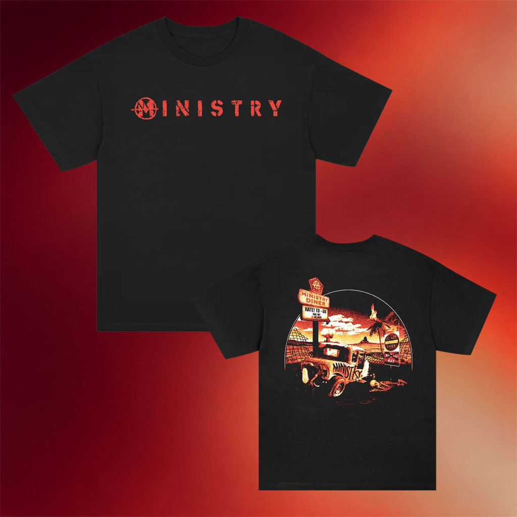 Ministry Merch 2026 Hate To Go Diner Hotrod T-Shirt Black Present For Music Lovers - Merchluma