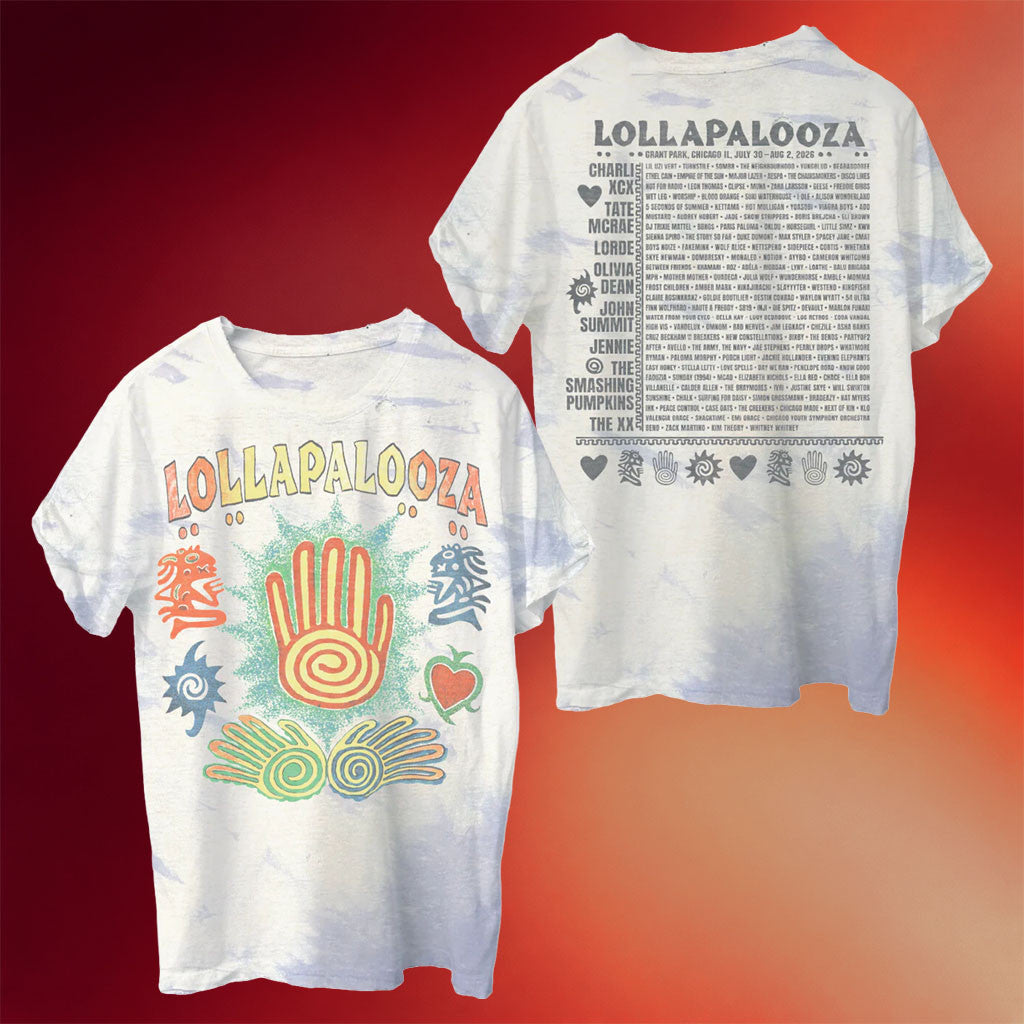 Lollapalooza Merch 2026 Lolla Hands Lineup T-Shirt Birthday Gifts For Music Lovers - Merchluma