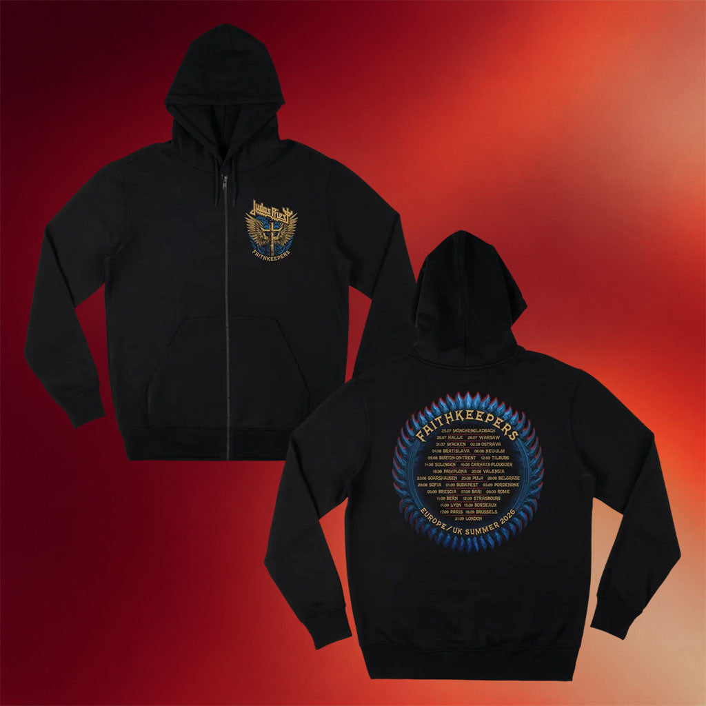 Judas Priest Merch 2026 Faithkeepers Zip Hoodie Judas Priest Tour Merch Gift For Band Fans - Merchluma