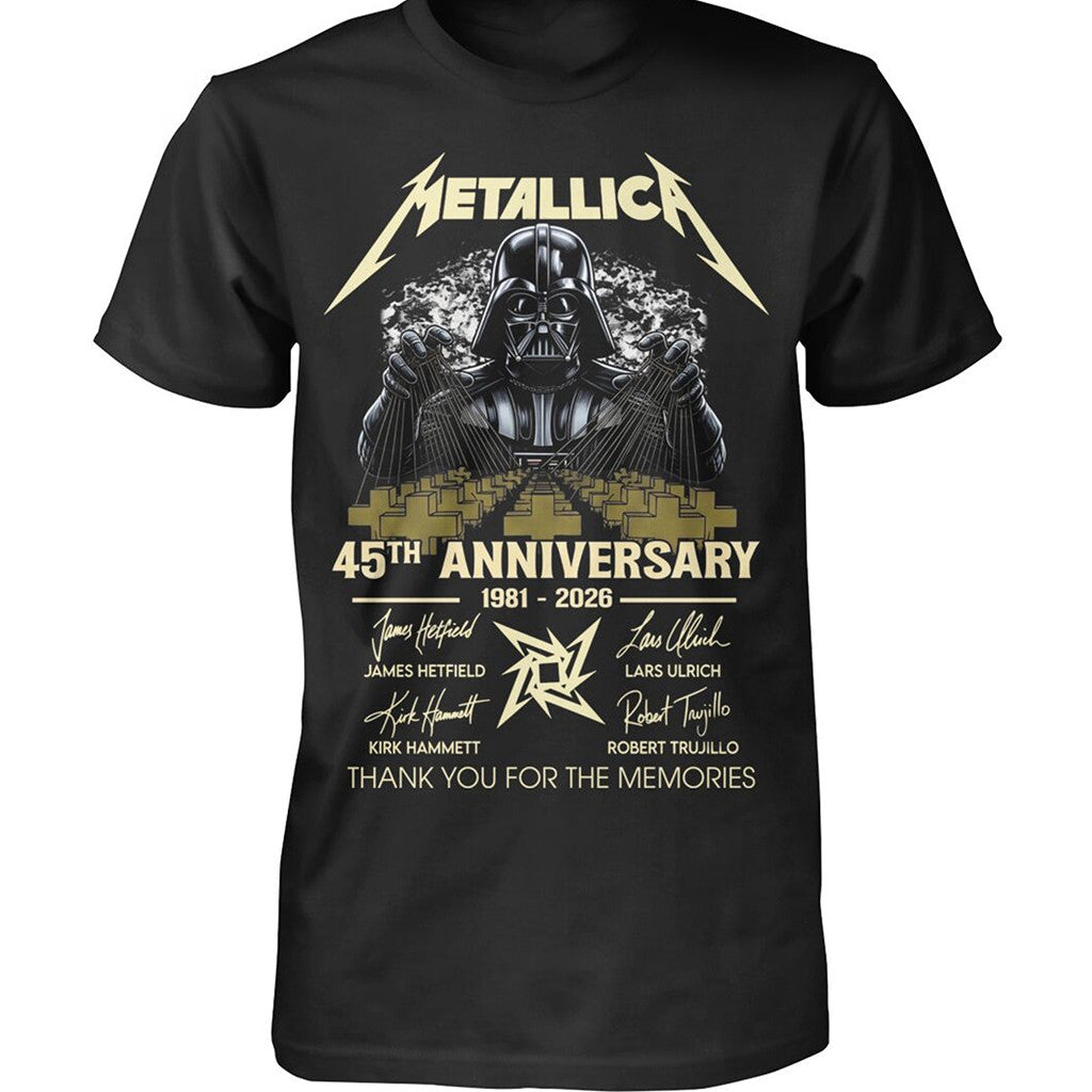 Star Wars Darth Vader X Metallica 45th Anniversary T-Shirt 2026 Thank You For The Memories - Merchluma