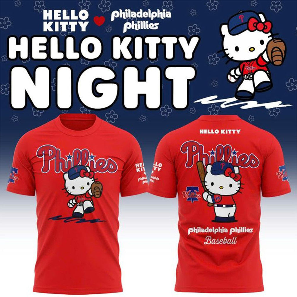 Philadelphia Phillies 2026 Hello Kitty Special Edition Red Shirt Philly Phillies Merch Gifts - Merchluma