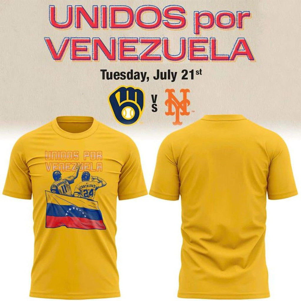 Milwaukee Brewers Merch 2026 Unidos Por Venezuela Shirt Birthday Gift For Husband - Merchluma