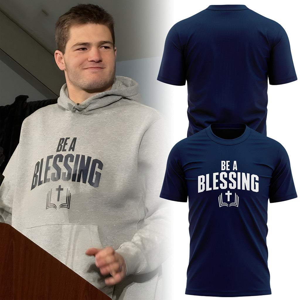 Drake Maye Be A Blessing T-Shirt 2026 Christian Shirt Drake Maye Merch Brother Gifts - Merchluma