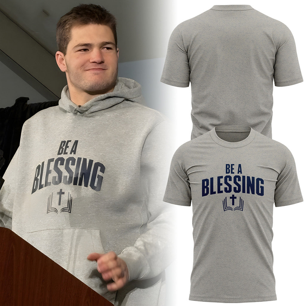 Drake Maye Be A Blessing T-Shirt 2026 Christian Shirt Drake Maye Merch Gift For Fans - Merchluma