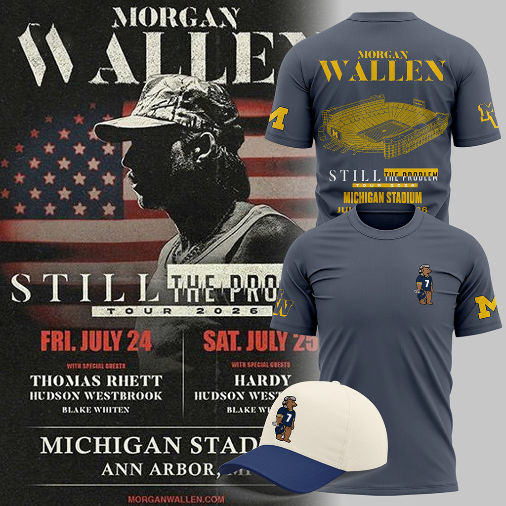 Morgan Wallen Merch X Michigan Wolverines Still The Problem Tour 2026 Shirt Gift For Music Fan - Merchluma