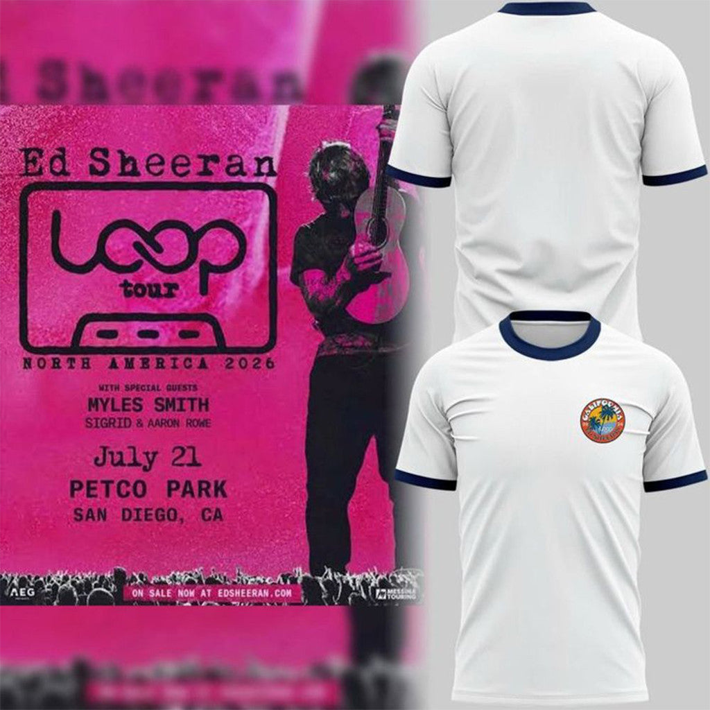 Ed Sheeran Loop Tour California 2026 Shirt Ed Sheeran Merch Gift For Music Lovers - Merchluma