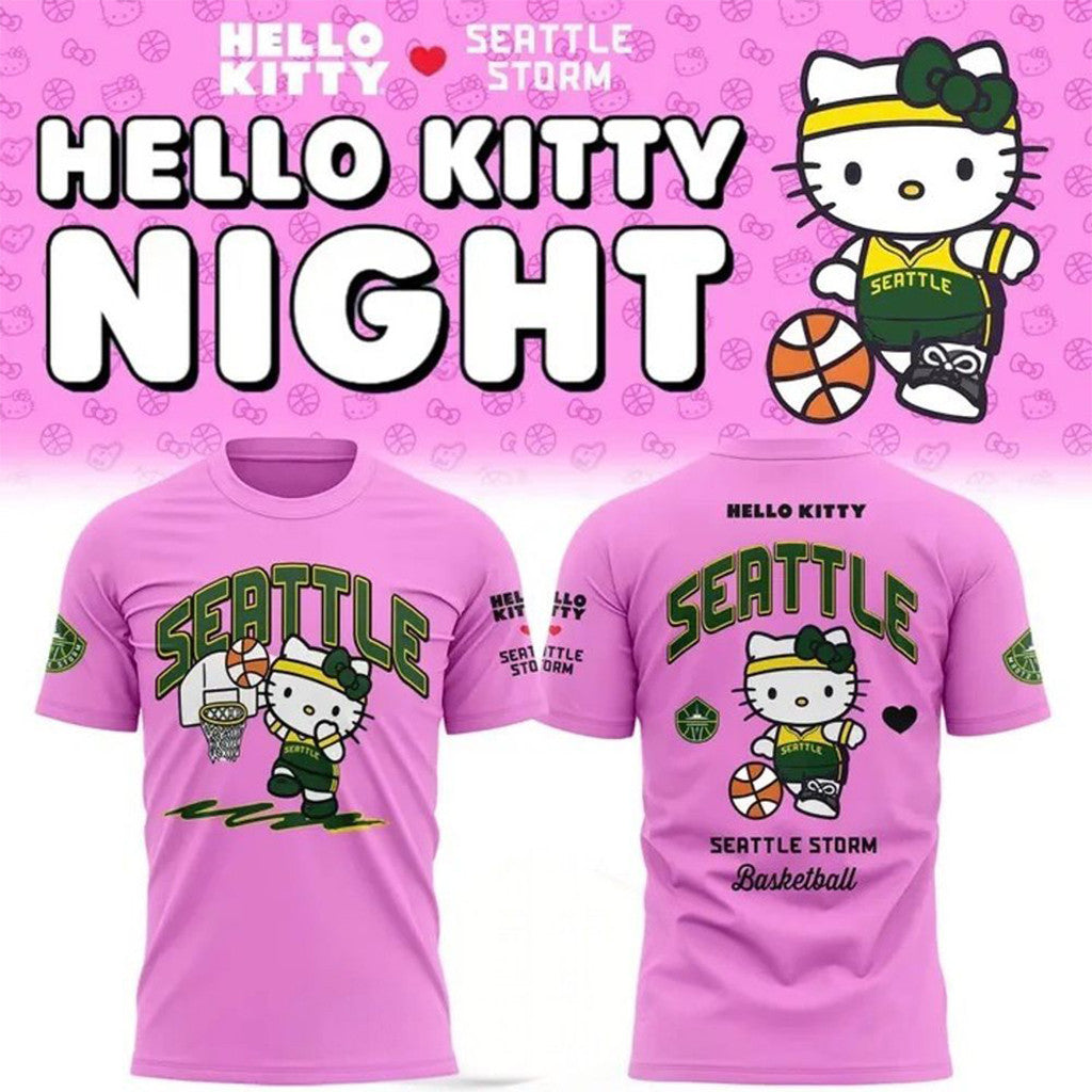 Seattle Storm X Hello Kitty Night 2026 T-Shirt Seattle Storm Merch Gift Ideas For Baseball Fans - Merchluma