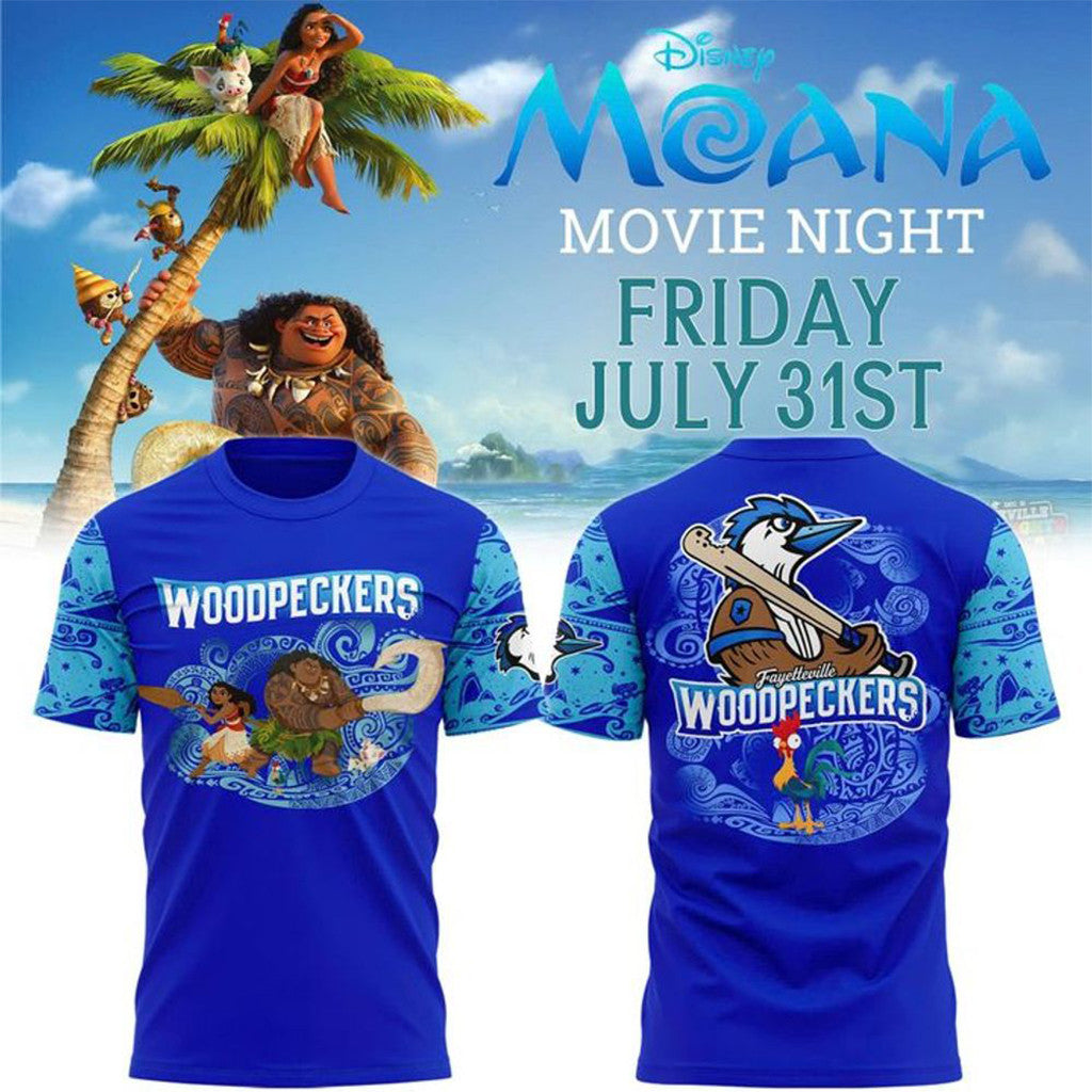 Fayetteville Woodpeckers Moana Night 2026 Shirt Woodpeckers Merch Gift For Baseball Fans - Merchluma