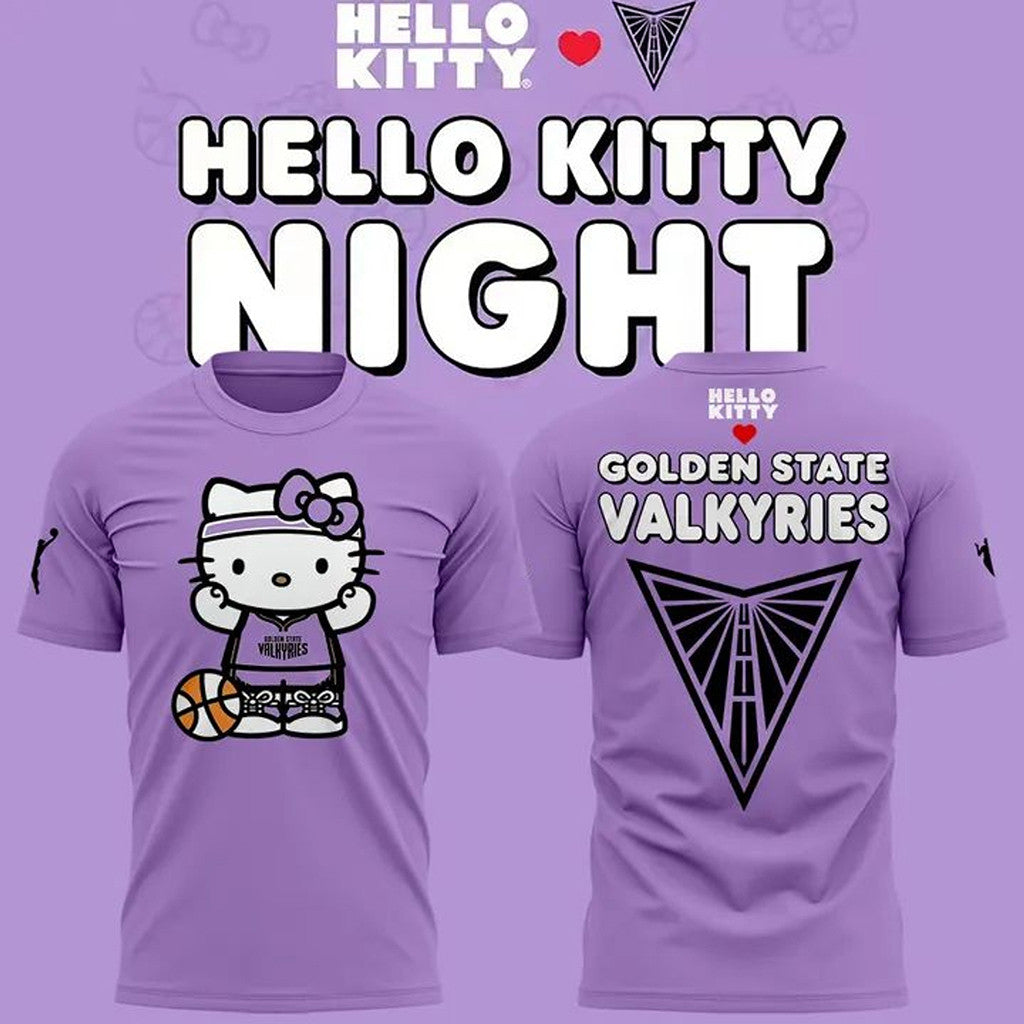 Golden State Valkyries Merch X Hello Kitty T-Shirt 2026 Present For Basketball Lovers - Merchluma