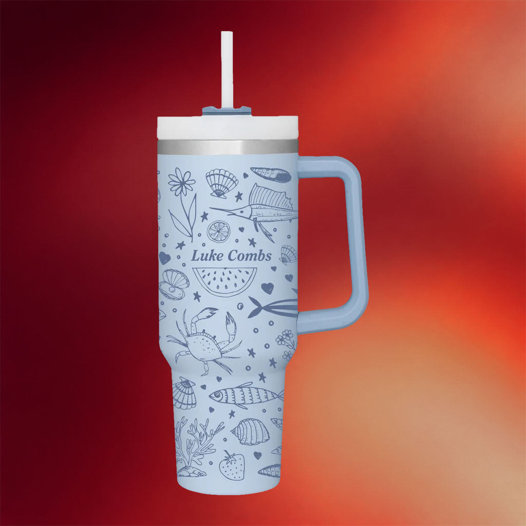 Luke Combs Merch Luke X Nicole Summer 2026 Blue Tumbler Best Gift For Country Music Fans - Merchluma