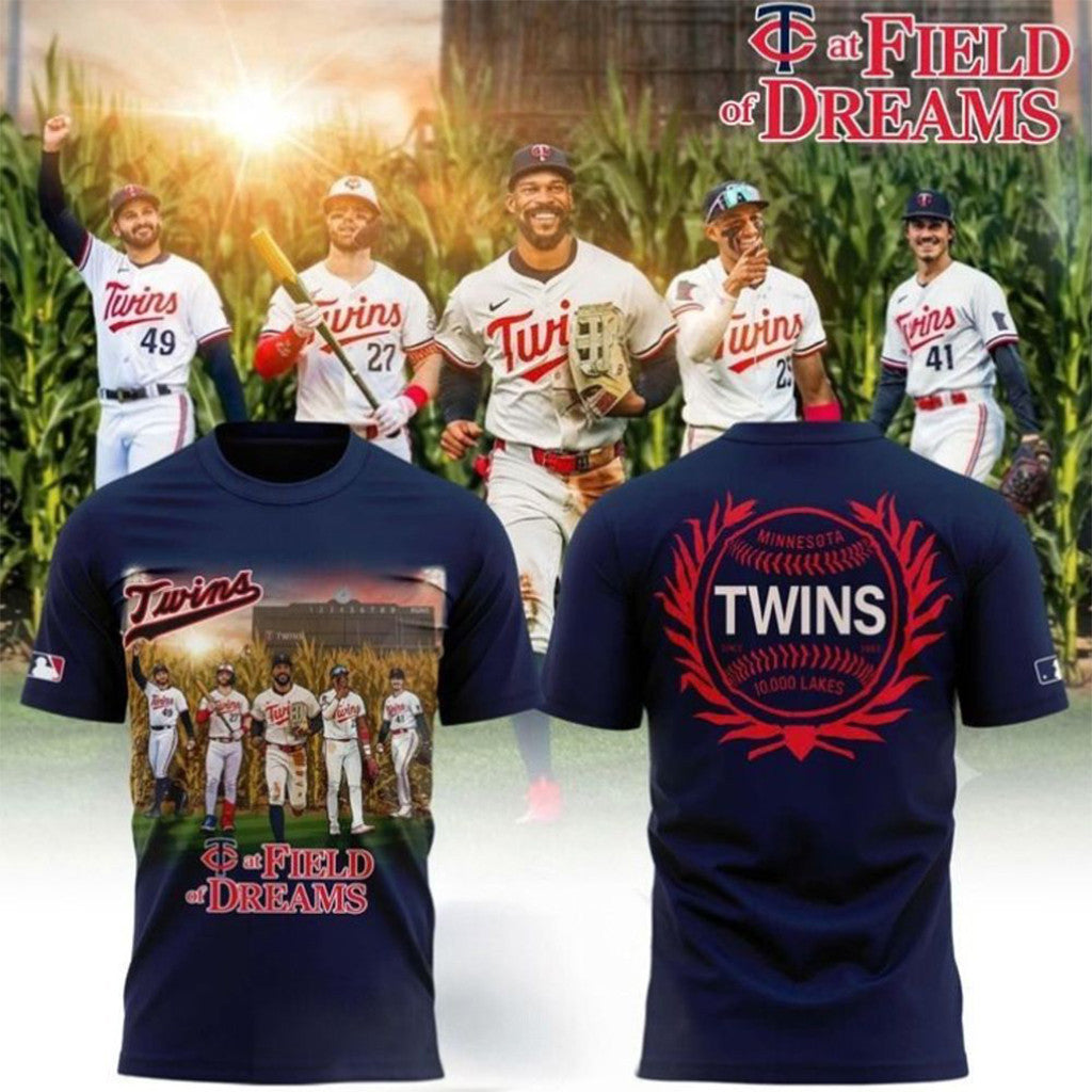 Minnesota Twins 2026 Field of Dreams Game Navy T-Shirt MN Twins Merch Gift For Baseball Lover - Merchluma