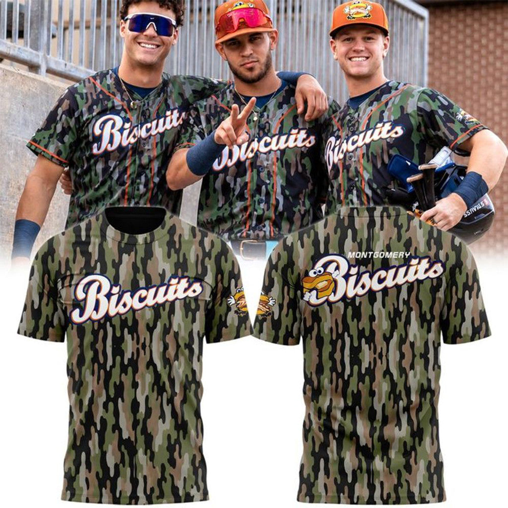 Montgomery Biscuits 2026 Camo Special Edition Shirt Montgomery Biscuits Merch Gift For Fans - Merchluma