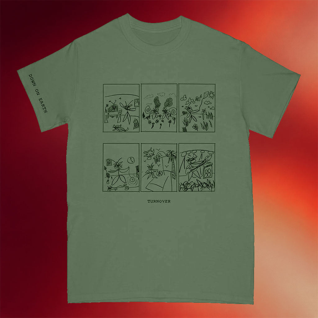 Turnover Merch 2026 Comic Strip T-Shirt Down On Earth Shirt Presents For Rock Music Lovers - Merchluma