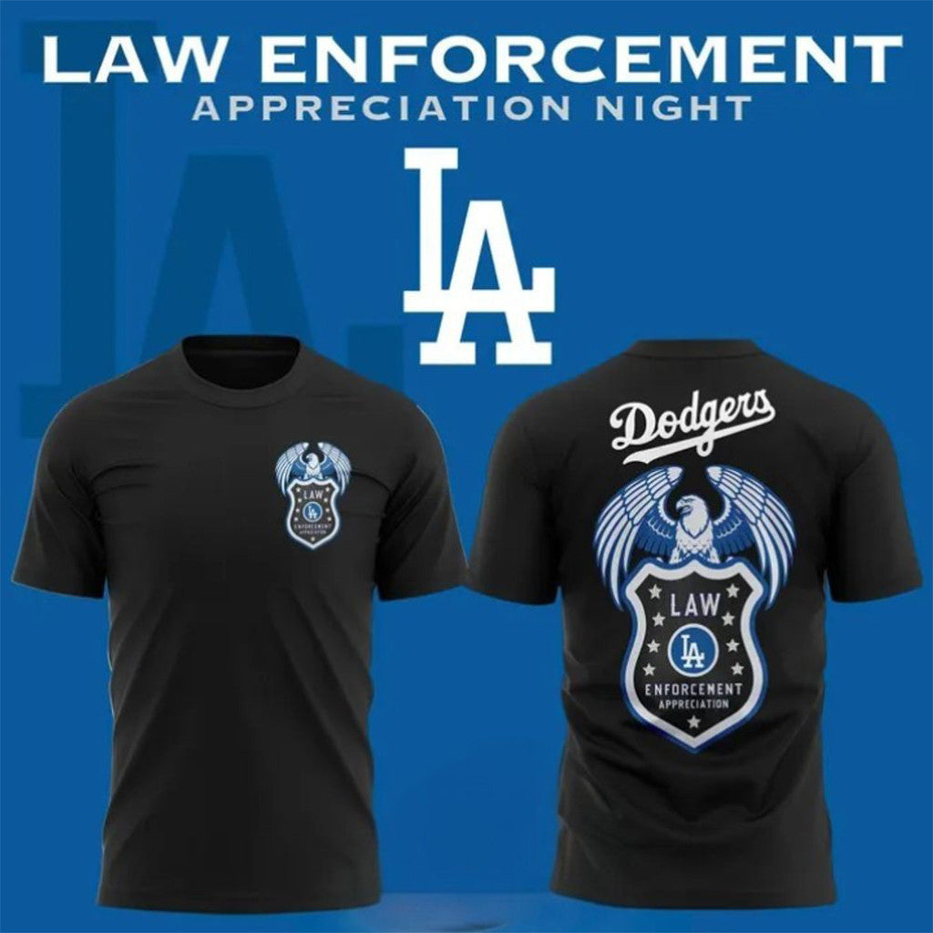 Los Angeles Dodgers X Law Enforcement Night 2026 Special T-Shirt LA Dodgers Merch Gift For Fan - Merchluma