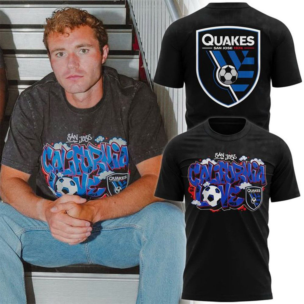San Jose Earthquakes X Tupac California Love Graffiti Graphic T-Shirt 2026 SJ Earthquakes Merch - Merchluma