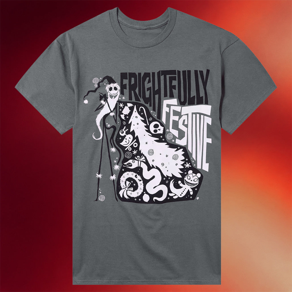 The Nightmare Merch The Nightmare Before Christmas Frightfully Festive Jack T-Shirt Him Gifts - Merchluma