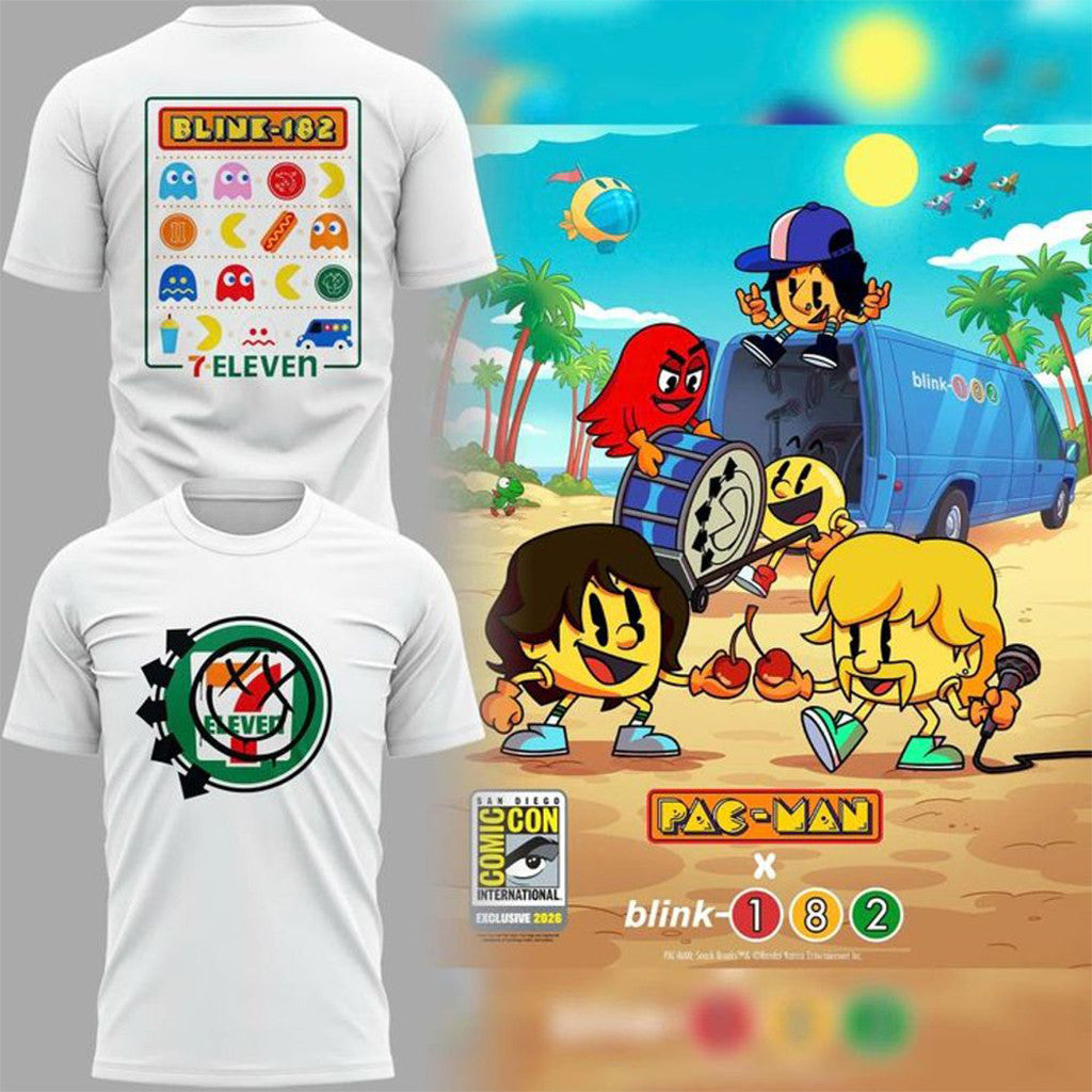 Blink-182 X Pac-Man San Diego Comic 2026 Shirt Blink-182 Merch Gift Ideas For Band Fans - Merchluma