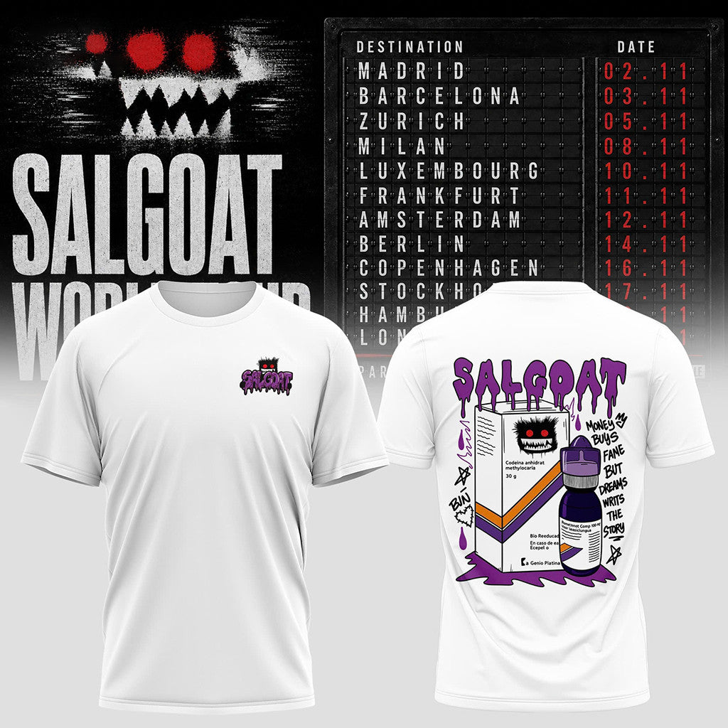 ElGrandeToto Salgoat World Tour 2026 T-Shirt ElGrandeToto Merch Gift For Rapper Fans - Merchluma
