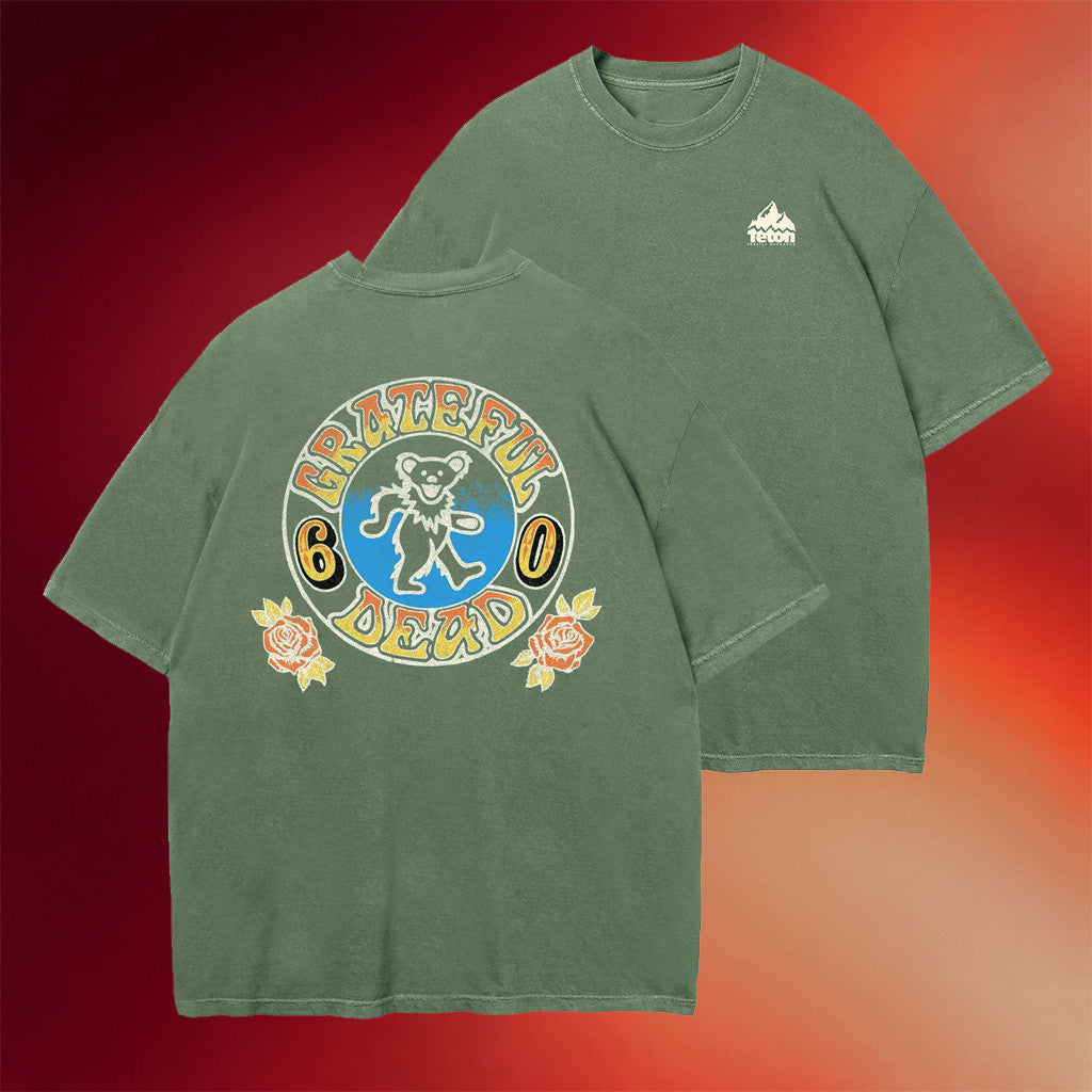 Teton Gravity Research Merch Grateful Dead 60Th X TGR Dancing Bear T-Shirt Gifts For Her - Merchluma