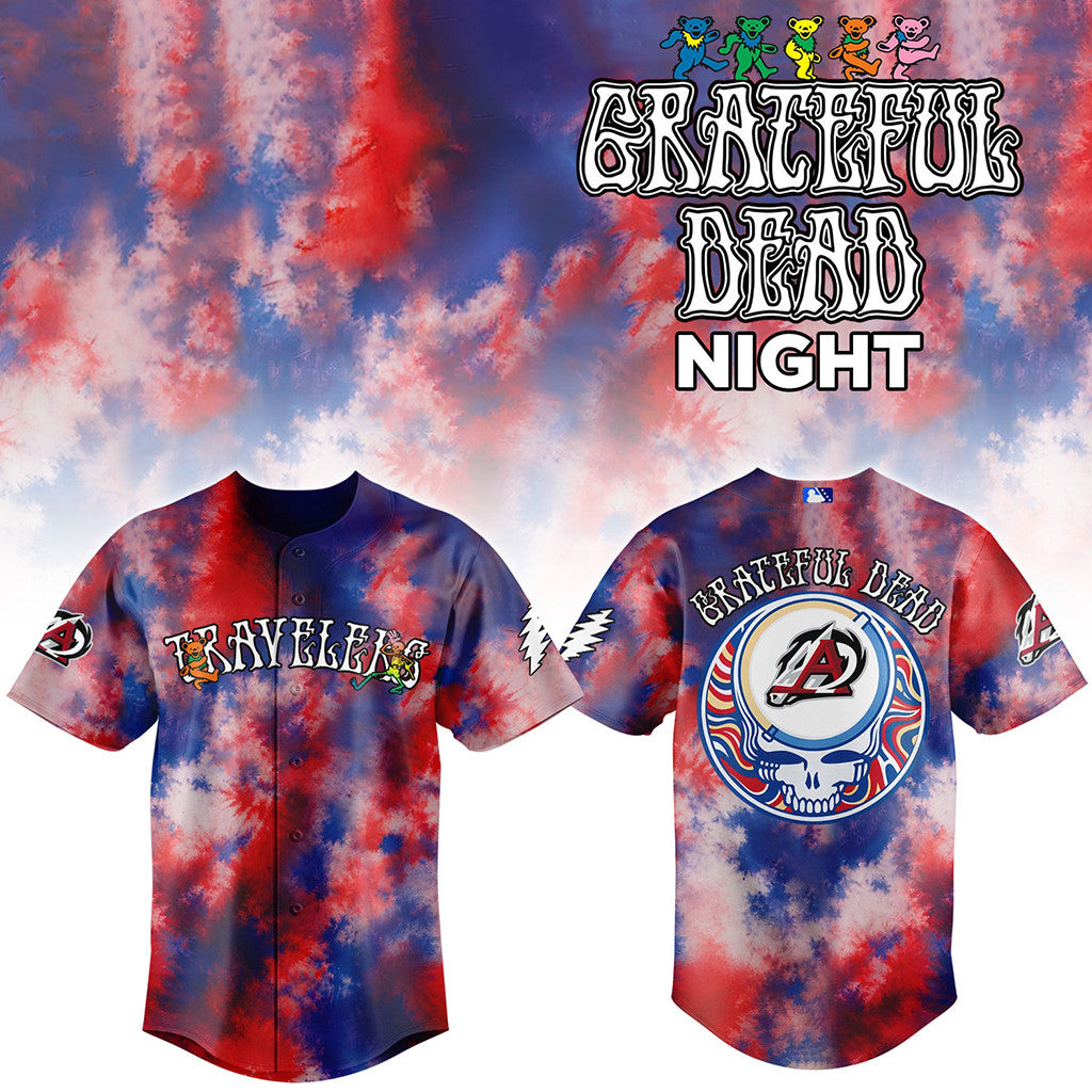 Arkansas Travelers Grateful Dead Theme Night Special Baseball Jersey Arkansas Travelers Merch - Merchluma