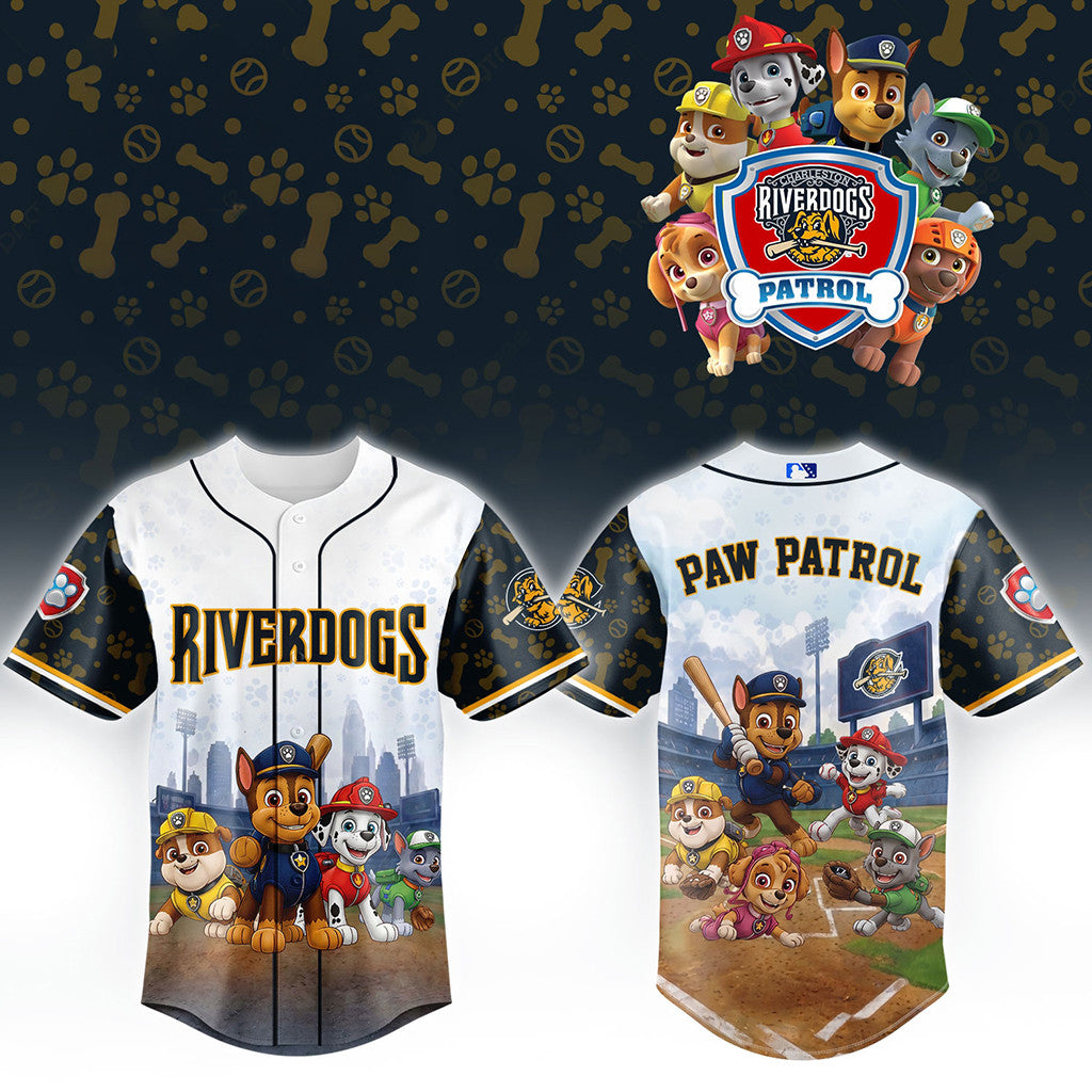 Charleston RiverDogs Marvel Paw Patrol Theme Night Special Jersey RiverDogs Merch Son Gifts - Merchluma