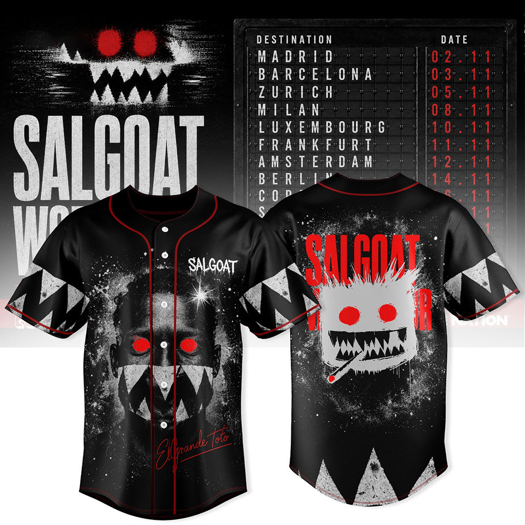 ElGrandeToto Salgoat World Tour 2026 Baseball Jersey ElGrandeToto Merch Gift For Brothers - Merchluma