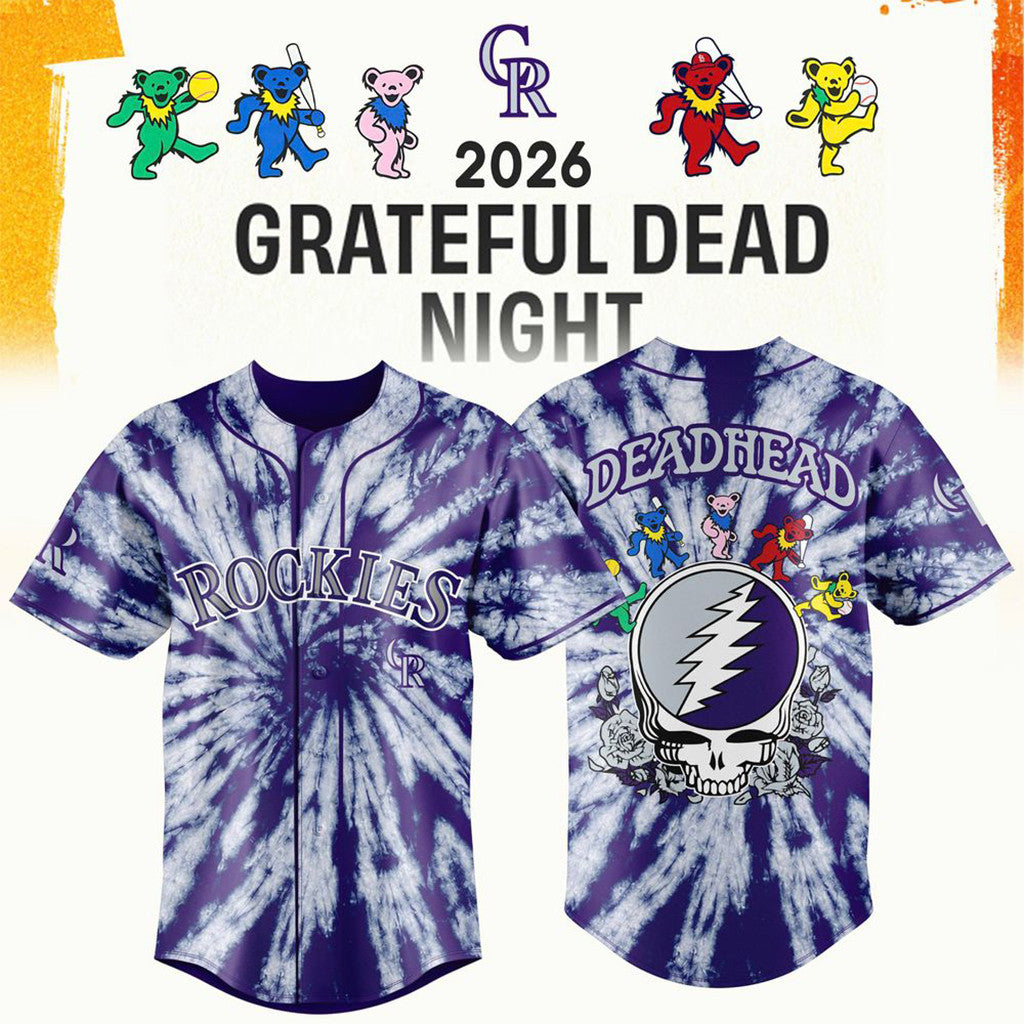 Colorado Rockies X Grateful Dead Night 2026 Special Baseball Jersey Colorado Rockies Merch - Merchluma