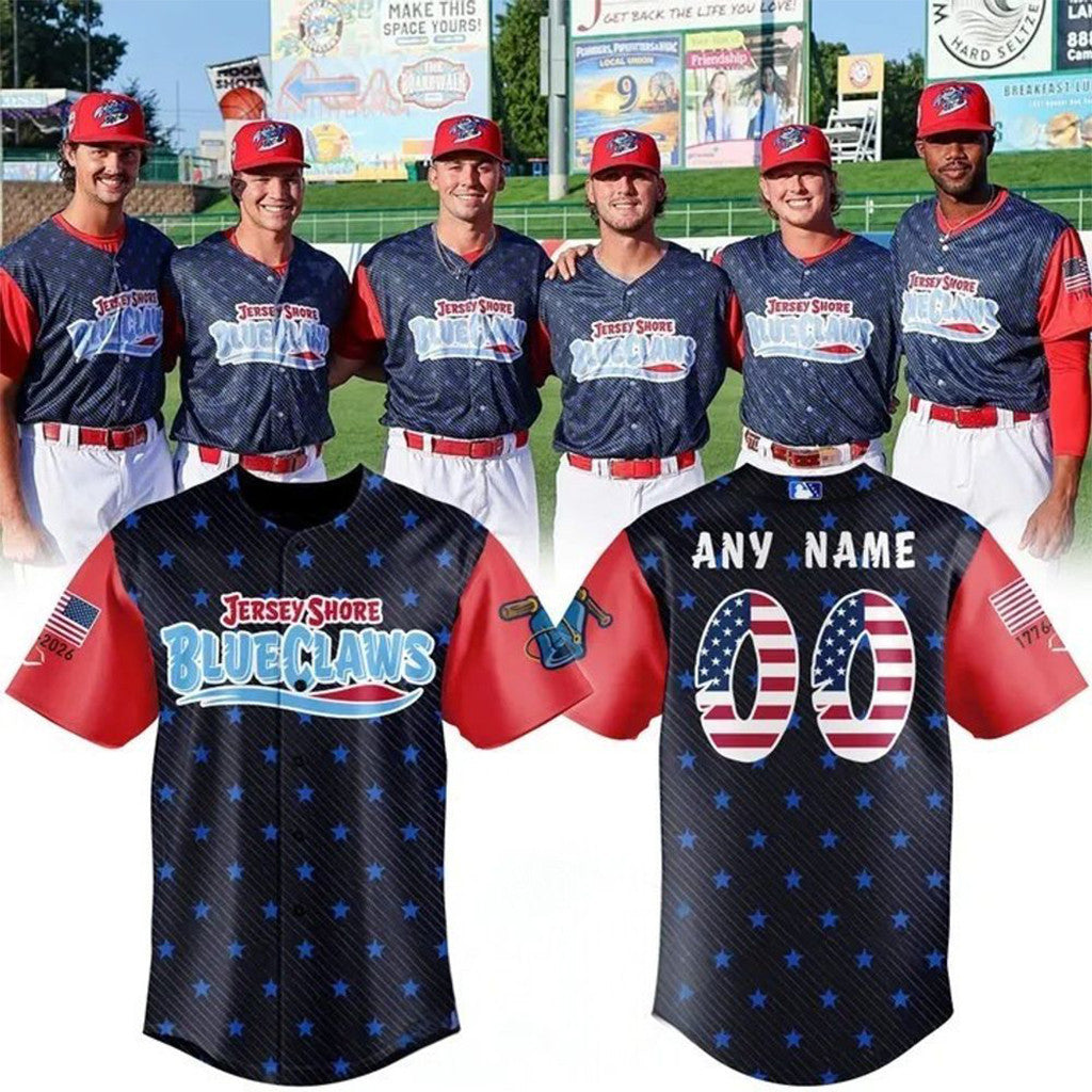Personalized Jersey Shore BlueClaws Military Appreciation Night 2026 Baseball Jersey Fan Merch - Merchluma