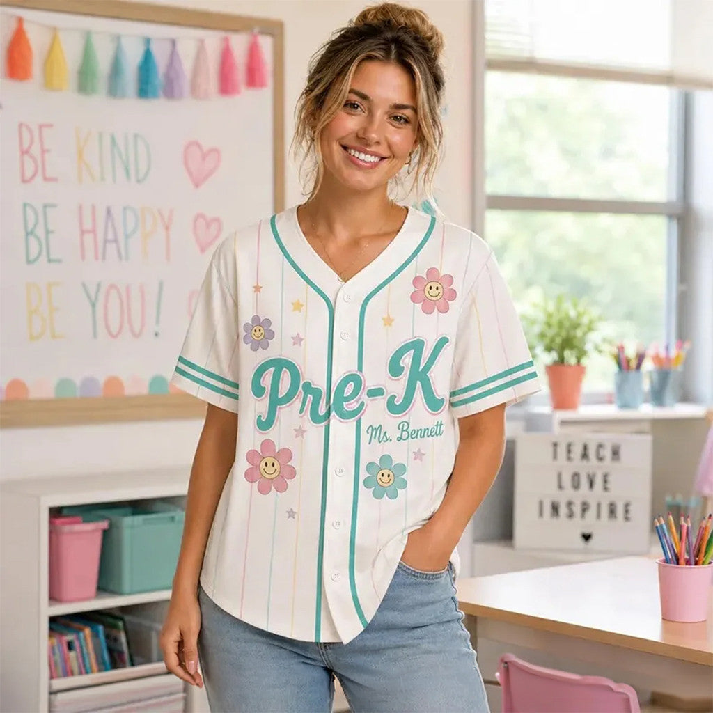 Custom Grade Level Teacher Baseball Jersey Back To School Gift For Teacher Team - Merchluma