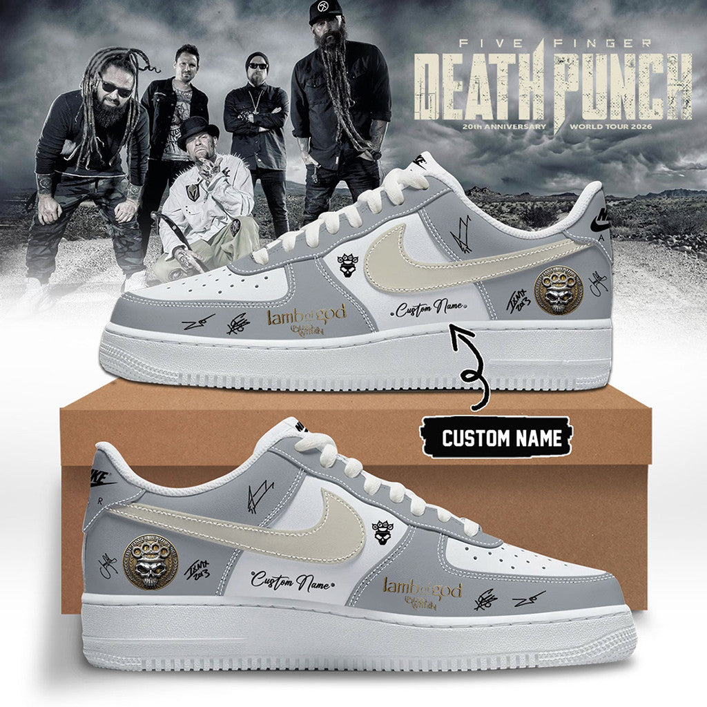Custom Five Finger Death Punch Merch 5FDP Hits Me Tour 2026 Signed Sneakers Brothers Gifts - Merchluma