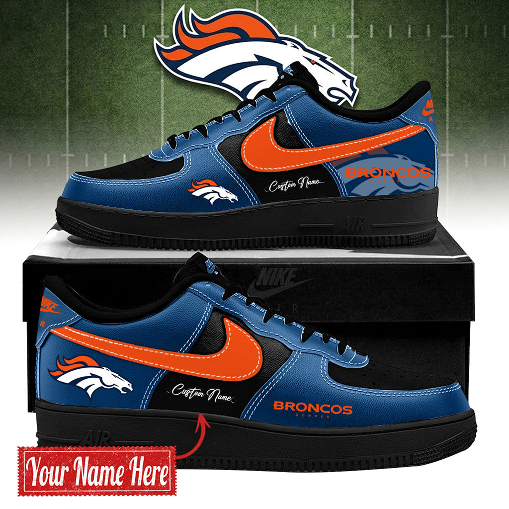 Personalized Denver Broncos Black Navy Shoes Sneakers 2026 Denver Broncos Merch Fan Gifts - Merchluma