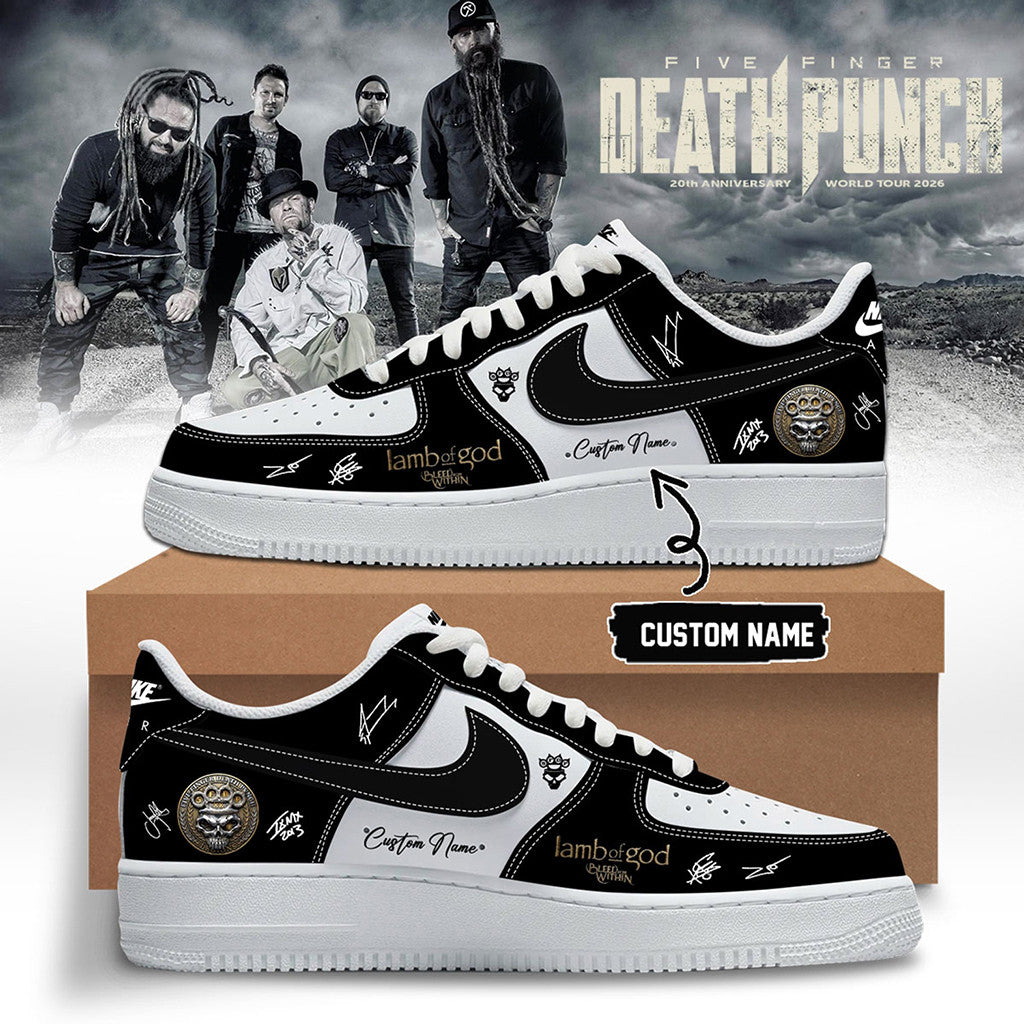 Personalized Five Finger Death Punch Hits Me Tour 2026 Signed Shoes Sneakers FFDP Merch - Merchluma