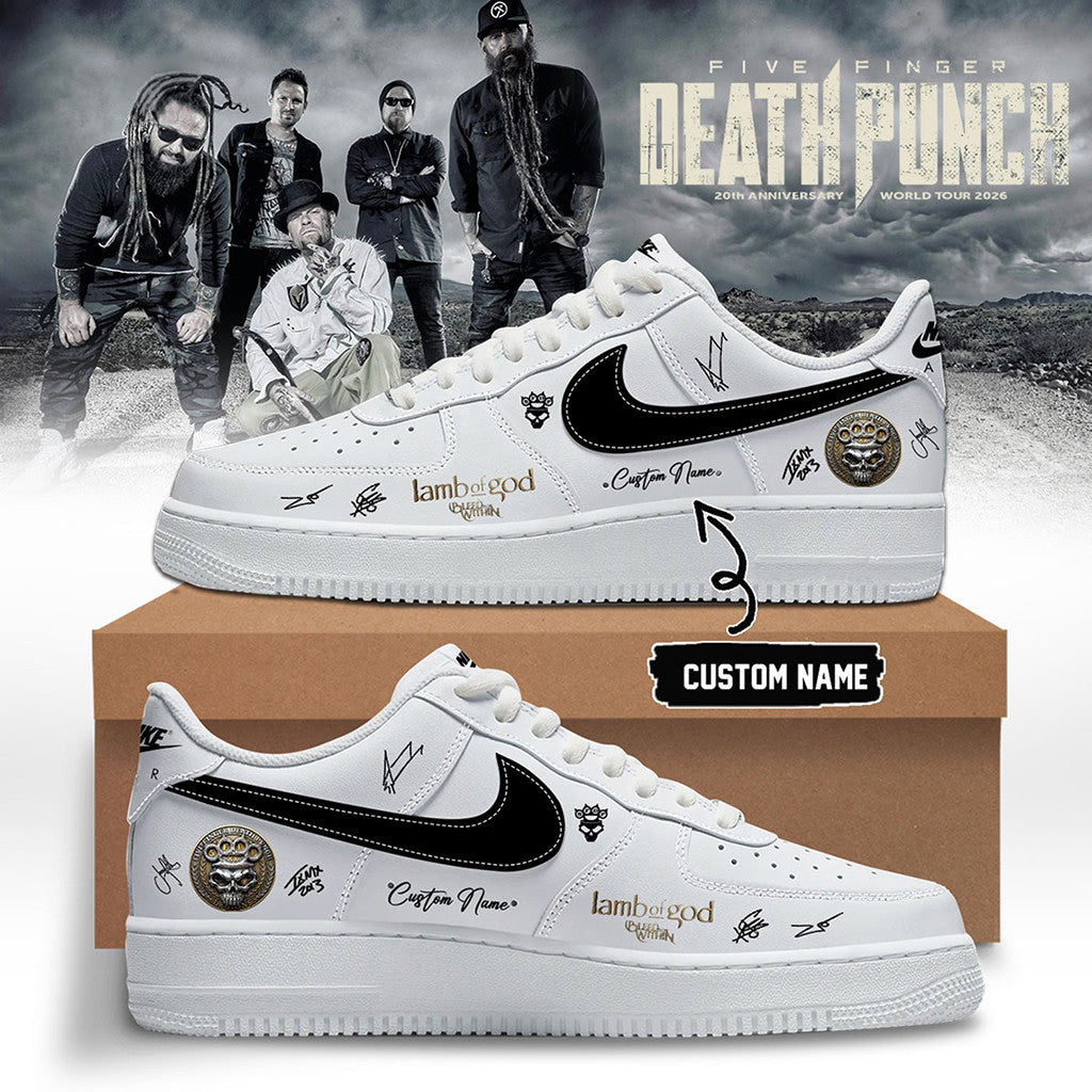 Personalized Five Finger Death Punch Merch 5FDP Hits Me Tour 2026 Signed Sneakers Fan Gear - Merchluma