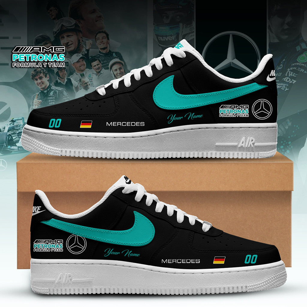 Personalized Formula One X Merc Shoes Sneakers AMG F1 Team Merch Gift For Racing Fans - Merchluma