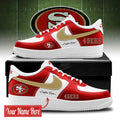 Personalized San Francisco 49ers Bold White And Red Shoes Sneakers 2026 SF 49ers Merch Fan Gift - Merchluma
