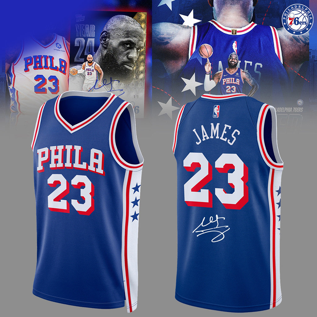 #23 Lebron James Jersey Shirt Philadelphia 76ers Lebron James Merch Basketball Fan Apparel - Merchluma