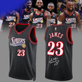 #23 Lebron James Jersey Shirt Philadelphia 76ers Lebron James Merch Black Basketball Fan Gifts - Merchluma