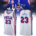 LeBron James Philadelphia 76ers Fast Break Statement White Jersey #23 LeBron James Merch Signed - Merchluma