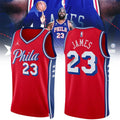 LeBron James Philadelphia 76ers Fast Break Statement Red Jersey #23 LeBron James Merch Signed - Merchluma