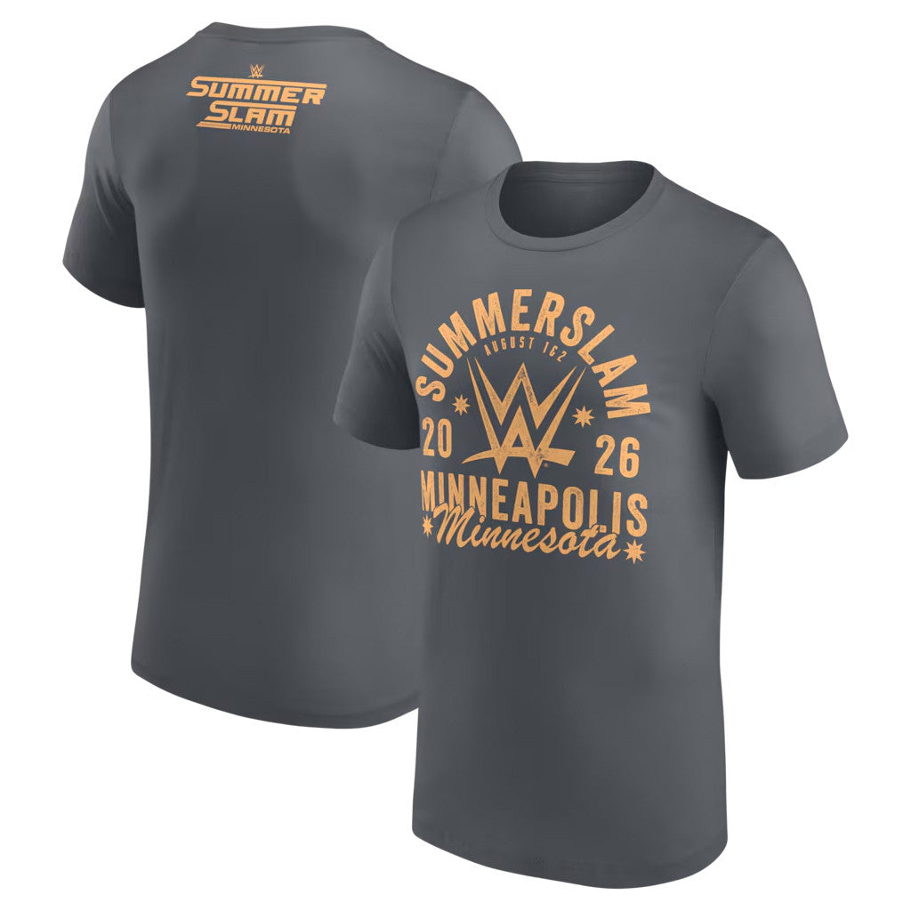 WWE Merch SummerSlam 2026 T-Shirt Gray Wrestling Fan Apparel Gift For Brother - Merchluma