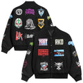 WWE Merch 2026 Chalk Line Black WWE Superstar Logos Varsity Jacket Gift For Wrestlers Fans - Merchluma