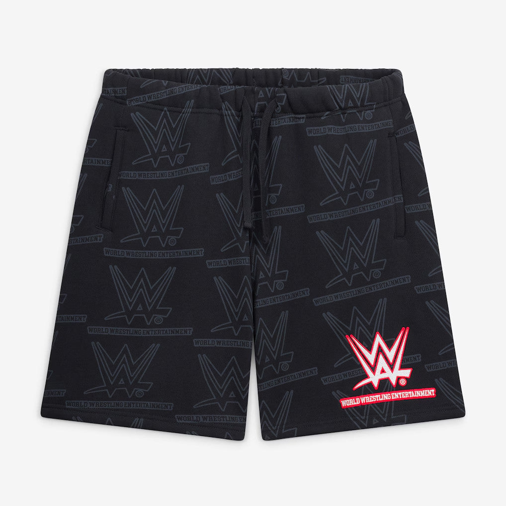 WWE Merch 2026 Black WWE Stamped Shorts Birthday Presents For Boyfriend - Merchluma