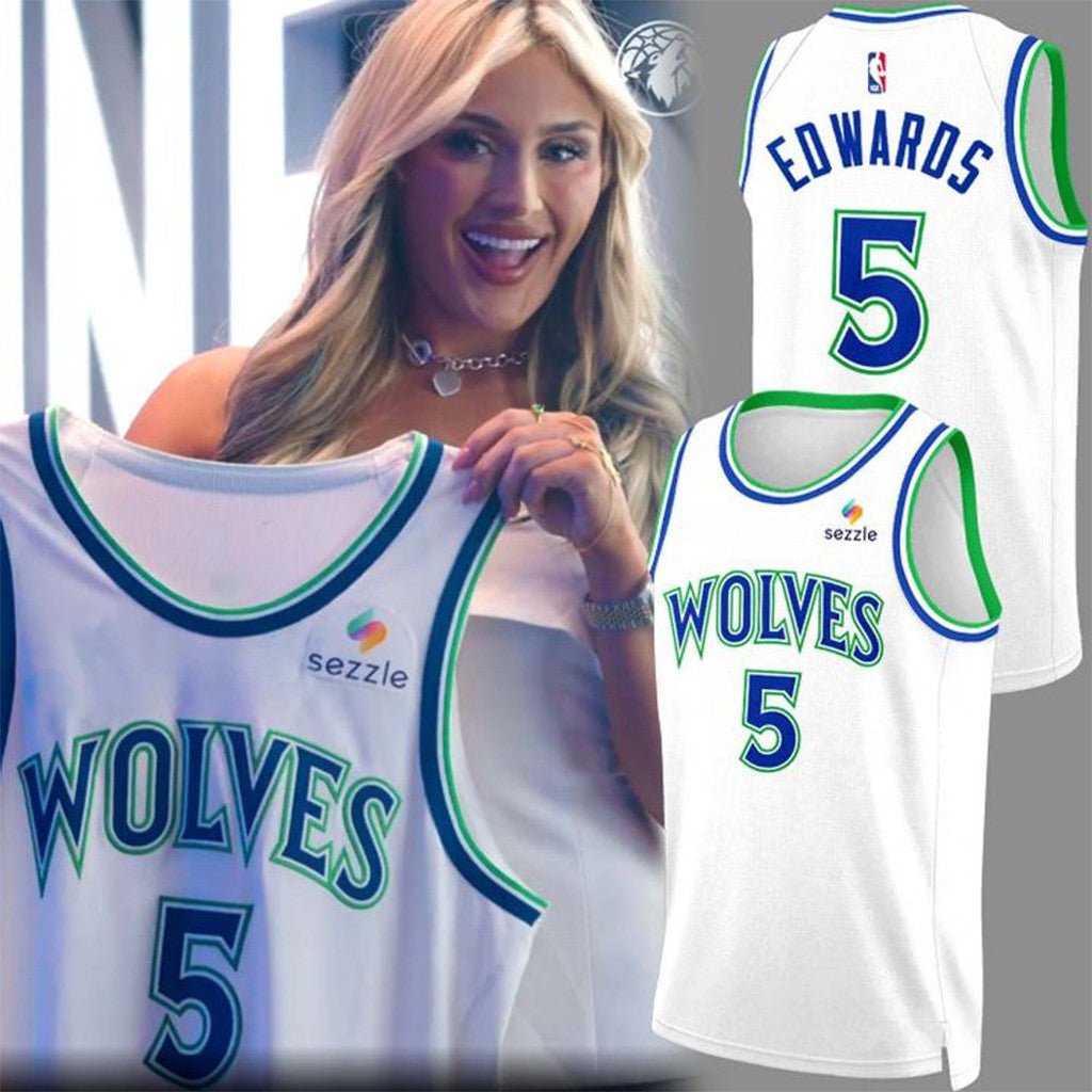 Minnesota Timberwolves Anthony Edwards #5 Basketball Jersey Timberwolves Merch 2026 Fan Gifts - Merchluma