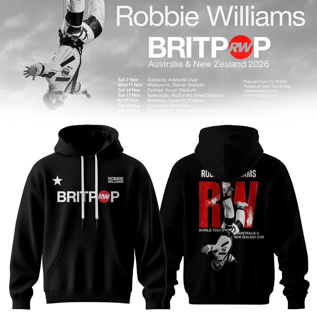 Robbie Williams Merch 2026 Britpop World Tour 2026 Hoodie Music Related Gifts For Guys - Merchluma